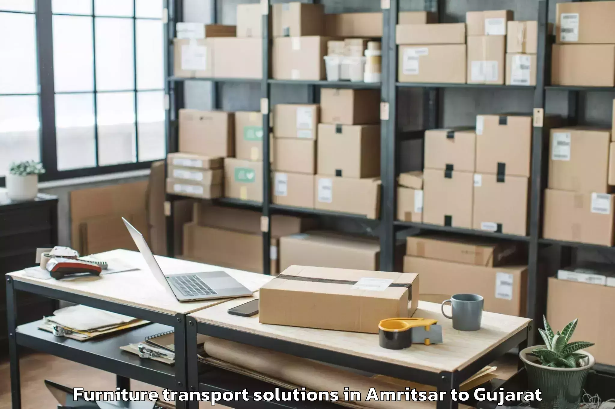 Hassle-Free Amritsar to Gidc Furniture Transport Solutions